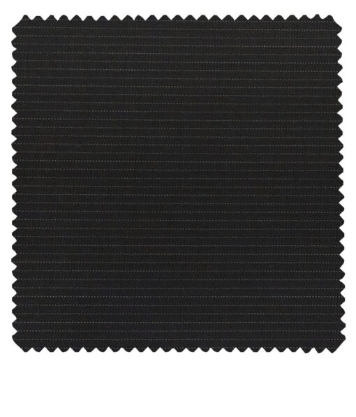 Raymond Blueish Black Polyester Viscose Pin Stripes Unstitched Suiting Fabric - 3.75 Meter