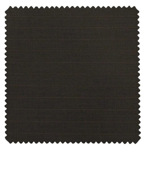 Raymond Dark Brown Polyester Viscose Self Stripes Unstitched Suiting Fabric - 3.75 Meter