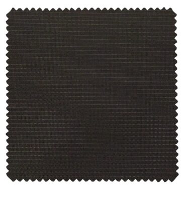 Raymond Dark Brown Polyester Viscose Pin Stripes Unstitched Suiting Fabric - 3.75 Meter