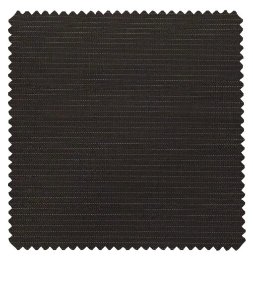 Raymond Dark Brown Polyester Viscose Pin Stripes Unstitched Suiting Fabric - 3.75 Meter