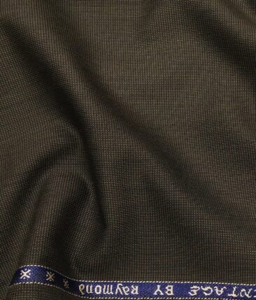 Raymond Dark Coffee Brown Polyester Viscose Structured Unstitched Suiting Fabric - 3.75 Meter