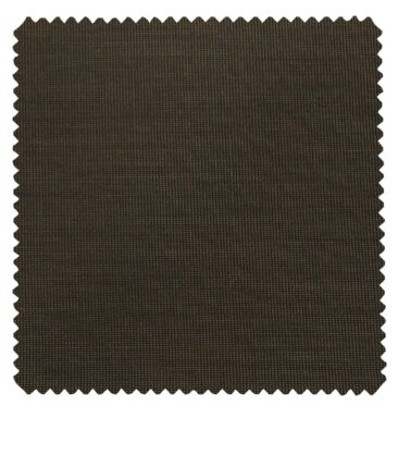 Raymond Dark Coffee Brown Polyester Viscose Structured Unstitched Suiting Fabric - 3.75 Meter