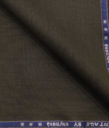 Raymond Dark Coffee Brown Polyester Viscose Structured Unstitched Suiting Fabric - 3.75 Meter