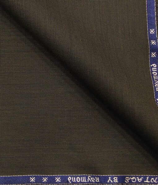 Raymond Dark Coffee Brown Polyester Viscose Structured Unstitched Suiting Fabric - 3.75 Meter