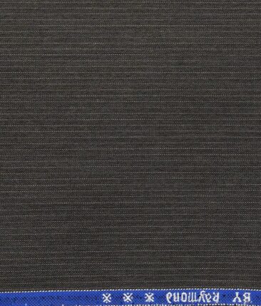 Raymond Worsted Grey Polyester Viscose Pin Stripes Unstitched Suiting Fabric - 3.75 Meter