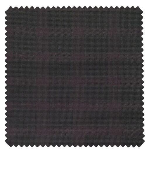 Cadini Italy Men's by Siyaram's Blackish Grey Terry Rayon Maroon Checks Unstitched Suiting Fabric - 3.75 Meter