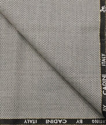 Cadini Italy Men's by Siyaram's Grey & Black Structured Super 90's 20% Merino Wool Unstitched Trouser or Modi Jacket Fabric (1.30 Mtr)