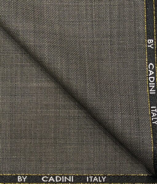 Cadini Italy Men's by Siyaram's Pistachious Grey Structured 25% Merino Wool Unstitched Trouser or Modi Jacket Fabric (1.30 Mtr)
