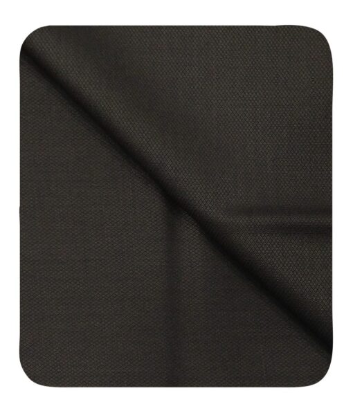 Cadini Italy Men's by Siyaram's Dark Brown Super 90's 20% Merino Wool Structured Unstitched Trouser or Modi Jacket Fabric (1.30 Mtr)