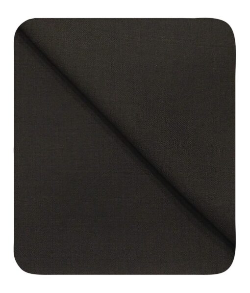 Cadini Italy Men's by Siyaram's Dark Brown Super 90's 20% Merino Wool Self Structured Unstitched Trouser or Modi Jacket Fabric (1.30 Mtr)
