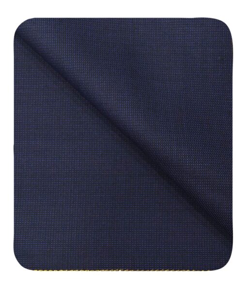 Cadini Italy Men's by Siyaram's Dark Blue Super 100's 20% Merino Wool Self Structured Unstitched Trouser or Modi Jacket Fabric (1.30 Mtr)