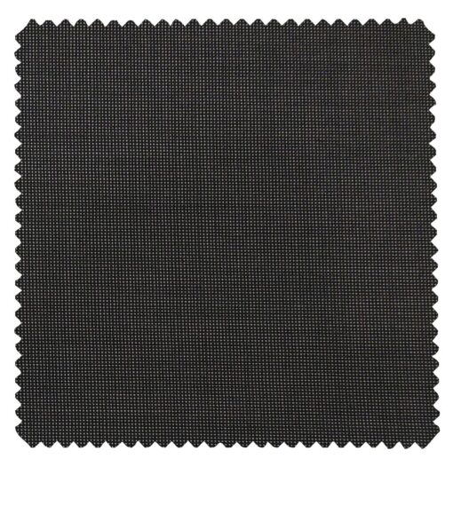 Cadini Italy Men's by Siyaram's Greyish Black 20% Merino Wool Super 90's Structured Unstitched Suiting Fabric - 3.75 Meter