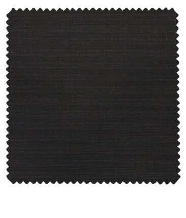 Cadini Italy Men's by Siyaram's Greyish Black 20% Merino Wool Super 90's Self Design Unstitched Suiting Fabric - 3.75 Meter