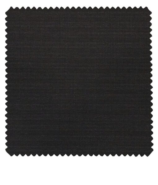 Cadini Italy Men's by Siyaram's Greyish Black 20% Merino Wool Super 90's Self Design Unstitched Suiting Fabric - 3.75 Meter
