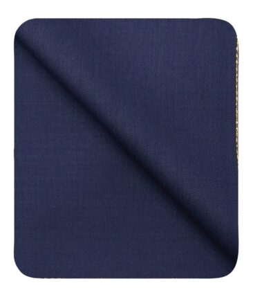 Cadini Italy Men's by Siyaram's Dark Royal Blue 25% Merino Wool Self Design Unstitched Trouser or Modi Jacket Fabric (1.30 Mtr)