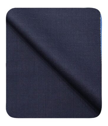 Cadini Italy Men's by Siyaram's Dark Aegean Blue Super 90's 20% Merino Wool Structured Unstitched Trouser or Modi Jacket Fabric (1.30 Mtr)