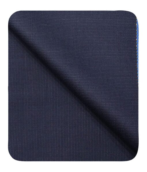 Cadini Italy Men's by Siyaram's Dark Aegean Blue Super 90's 20% Merino Wool Structured Unstitched Trouser or Modi Jacket Fabric (1.30 Mtr)