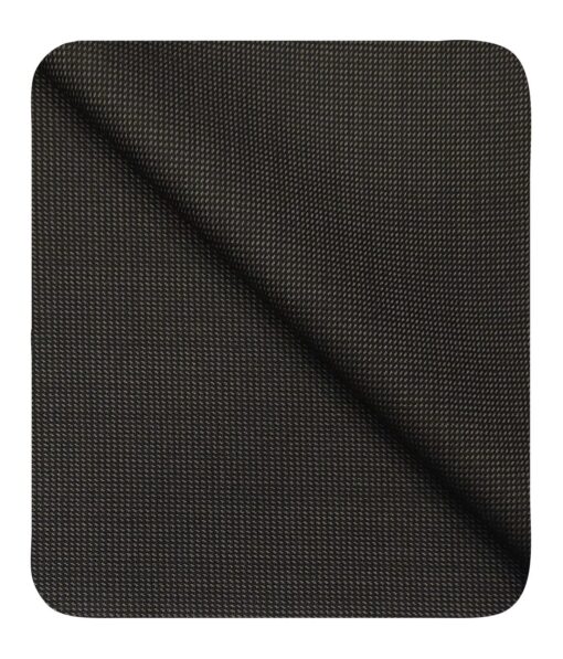 Cadini Italy Men's by Siyaram's Blackish Grey Structured 25% Merino Wool Unstitched Trouser or Modi Jacket Fabric (1.30 Mtr)