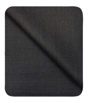Cadini Italy Men's by Siyaram's Dark Grey Super 100's 20% Merino Wool Self Structured Unstitched Trouser or Modi Jacket Fabric (1.30 Mtr)