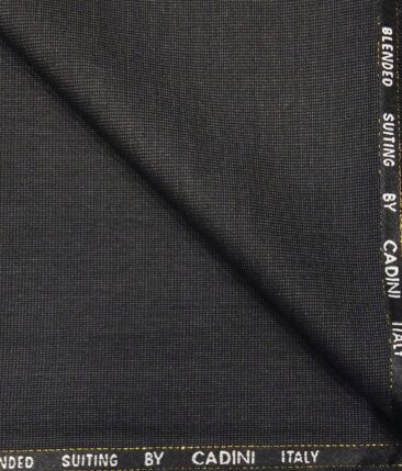 Cadini Italy Men's by Siyaram's Dark Grey Super 100's 20% Merino Wool Self Structured Unstitched Trouser or Modi Jacket Fabric (1.30 Mtr)