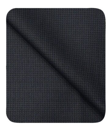 Cadini Italy Men's by Siyaram's Dark Blue & Black 25% Merino Wool Structured Unstitched Trouser or Modi Jacket Fabric (1.30 Mtr)