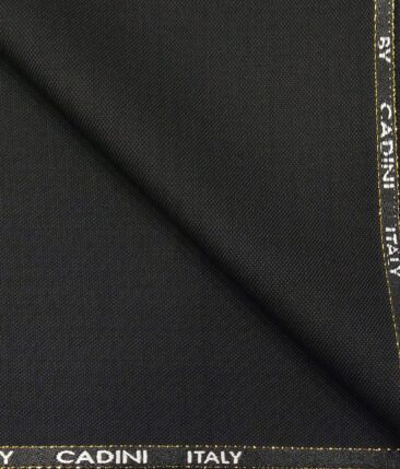 Cadini Italy Men's by Siyaram's Blackish Grey 25% Merino Wool Self Structured Unstitched Trouser or Modi Jacket Fabric (1.30 Mtr)