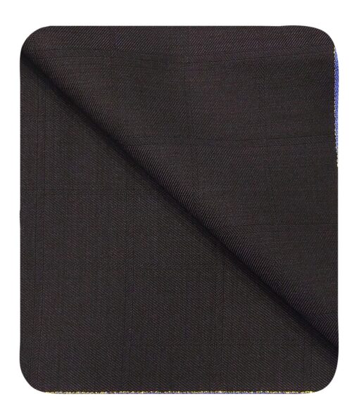 Cadini Italy Men's by Siyaram's Dark Wine 20% Merino Wool Super 90's Self Checks Unstitched Trouser or Modi Jacket Fabric (1.30 Mtr)