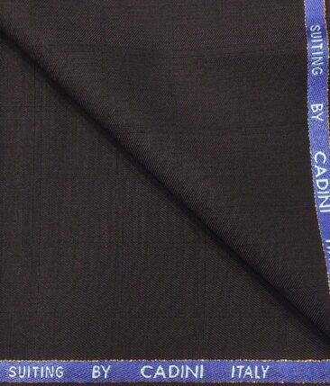 Cadini Italy Men's by Siyaram's Dark Wine 20% Merino Wool Super 90's Self Checks Unstitched Trouser or Modi Jacket Fabric (1.30 Mtr)