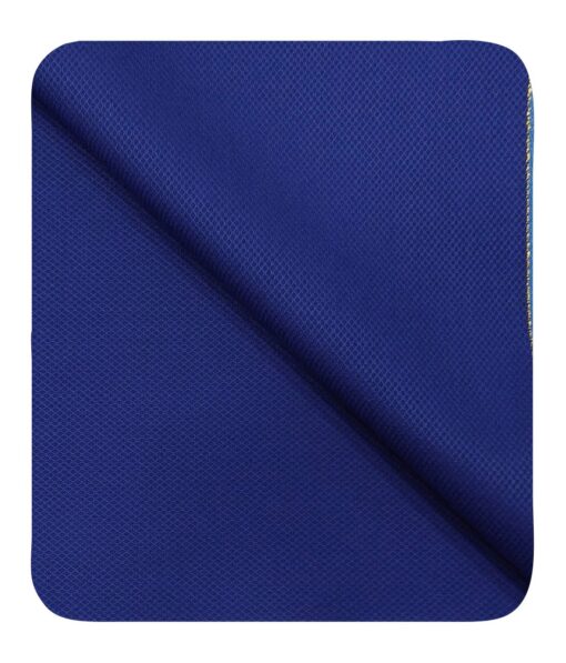Cadini Italy Men's by Siyaram's Bright Royal Blue Super 100's 20% Merino Wool Oxford Weave Structure Unstitched Trouser or Modi Jacket Fabric (1.30 Mtr)