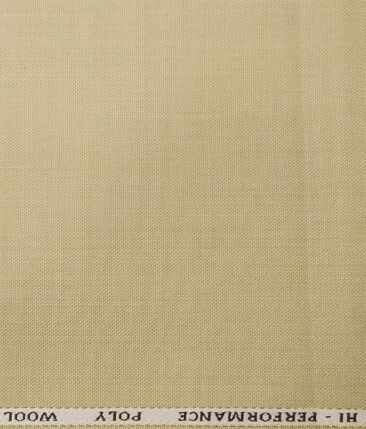 Cadini Italy Men's by Siyaram's Beige 25% Merino Wool Self Structured Unstitched Trouser or Modi Jacket Fabric (1.30 Mtr)