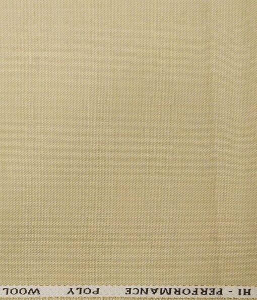Cadini Italy Men's by Siyaram's Beige 25% Merino Wool Self Structured Unstitched Trouser or Modi Jacket Fabric (1.30 Mtr)