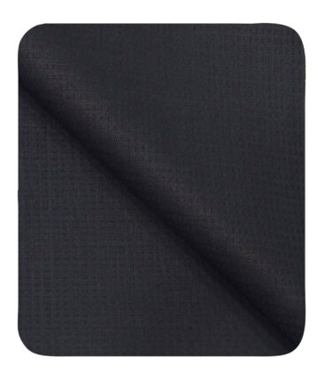 Cadini Italy Men's by Siyaram's Dark Navy Blue Super 90's 20% Merino Wool Dobby Structured Unstitched Trouser or Modi Jacket Fabric (1.30 Mtr)