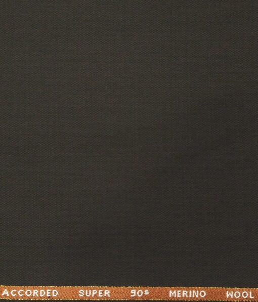 Cadini Italy Men's by Siyaram's Dark Brown Super 90's 20% Merino Wool Structured Unstitched Trouser or Modi Jacket Fabric (1.30 Mtr)