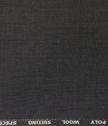 Cadini Italy Men's by Siyaram's Dark Worsted Grey 25% Merino Wool Self Design Unstitched Trouser or Modi Jacket Fabric (1.30 Mtr)