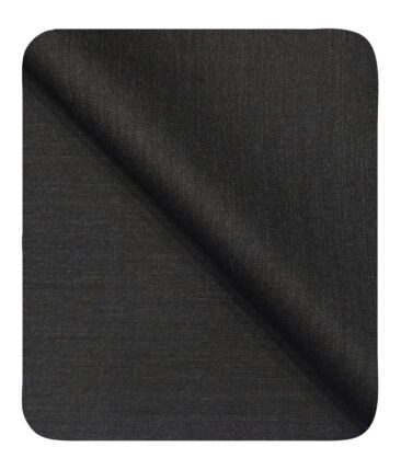 Cadini Italy Men's by Siyaram's Dark Worsted Grey 25% Merino Wool Self Design Unstitched Trouser or Modi Jacket Fabric (1.30 Mtr)