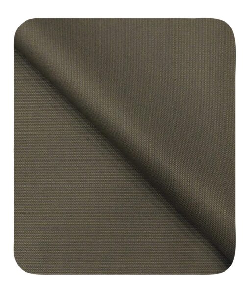 Cadini Italy Men's by Siyaram's Mehandi Green 25% Merino Wool Self Structured Unstitched Trouser or Modi Jacket Fabric (1.30 Mtr)