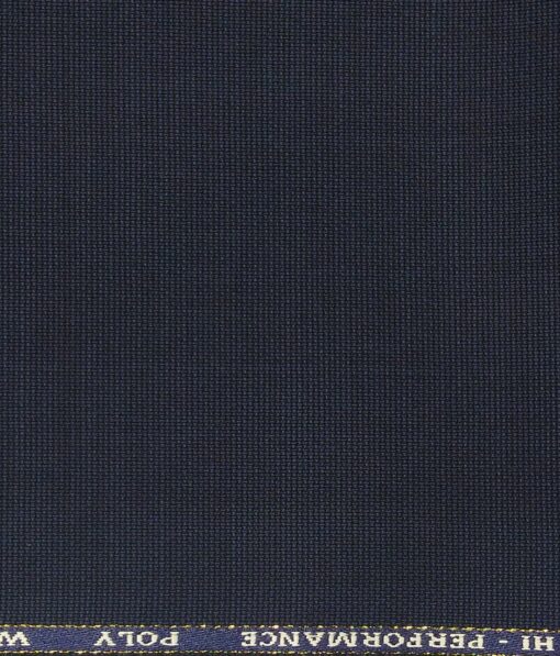 Cadini Italy Men's by Siyaram's Dark Navy Blue 25% Merino Wool Self Structured Unstitched Trouser or Modi Jacket Fabric (1.30 Mtr)