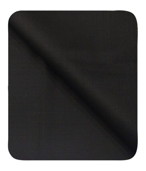 Cadini Italy Men's by Siyaram's Black Super 90's 20% Merino Wool Self Structured Unstitched Trouser or Modi Jacket Fabric (1.30 Mtr)