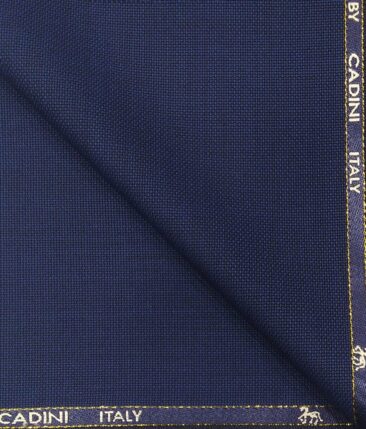 Cadini Italy Men's by Siyaram's Royal Blue 25% Merino Wool Oxford Weave Structure Unstitched Trouser or Modi Jacket Fabric (1.30 Mtr)