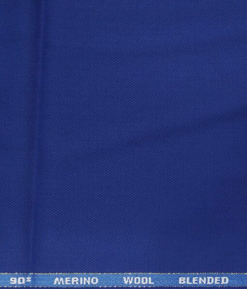 Cadini Italy Men's by Siyaram's Bright Royal Blue Super 90's 20% Merino Wool Structured Unstitched Trouser or Modi Jacket Fabric (1.30 Mtr)