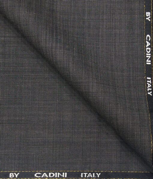 Cadini Italy Men's by Siyaram's Grey 25% Merino Wool Structured Unstitched Trouser or Modi Jacket Fabric (1.30 Mtr)