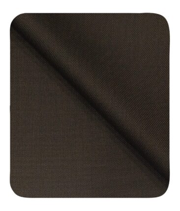 Cadini Italy Men's by Siyaram's Dark Brown 25% Merino Wool Oxford Weave Structure Unstitched Trouser or Modi Jacket Fabric (1.30 Mtr)