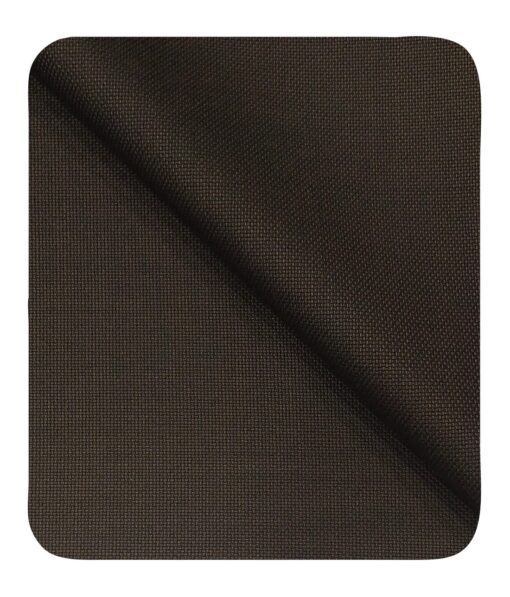 Cadini Italy Men's by Siyaram's Dark Brown 25% Merino Wool Oxford Weave Structure Unstitched Trouser or Modi Jacket Fabric (1.30 Mtr)