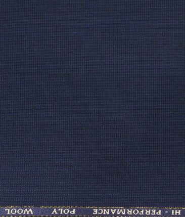 Cadini Italy Men's by Siyaram's Dark Blue 25% Merino Wool Self Structured Unstitched Trouser or Modi Jacket Fabric (1.30 Mtr)