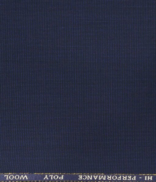 Cadini Italy Men's by Siyaram's Dark Blue 25% Merino Wool Self Structured Unstitched Trouser or Modi Jacket Fabric (1.30 Mtr)