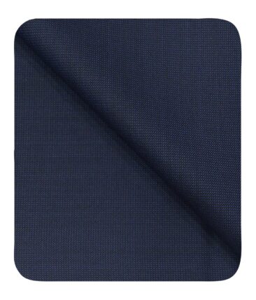 Cadini Italy Men's by Siyaram's Dark Blue 25% Merino Wool Self Structured Unstitched Trouser or Modi Jacket Fabric (1.30 Mtr)