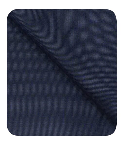 Cadini Italy Men's by Siyaram's Dark Blue 25% Merino Wool Self Structured Unstitched Trouser or Modi Jacket Fabric (1.30 Mtr)