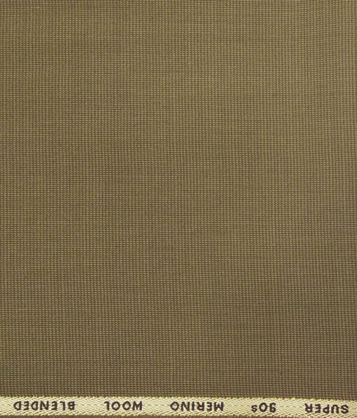 Cadini Italy Men's by Siyaram's Khakhi Brown Super 90's 20% Merino Wool Structured Unstitched Trouser or Modi Jacket Fabric (1.30 Mtr)