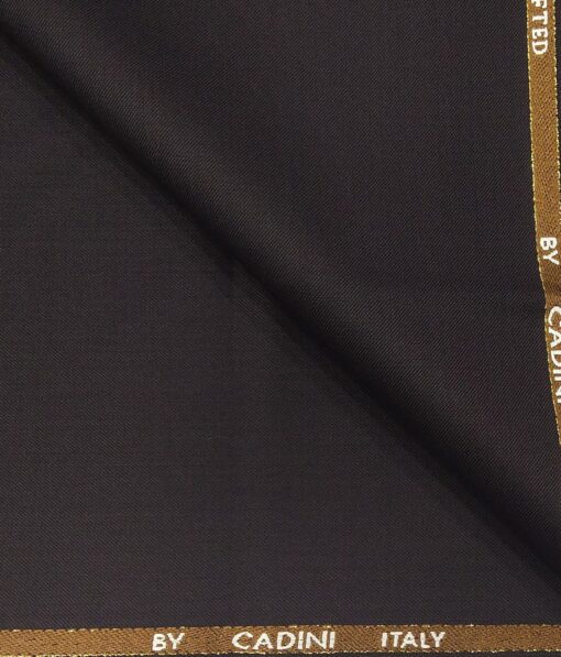 Cadini Italy Men's by Siyaram's Dark Wine 25% Merino Wool Solids Unstitched Trouser or Modi Jacket Fabric (1.30 Mtr)