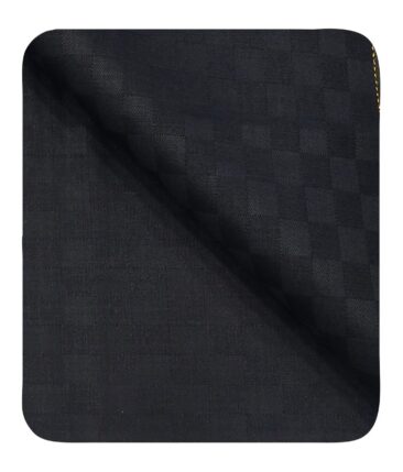 Cadini Italy Men's by Siyaram's Dark Navy Blue Super 90's 20% Merino Wool Self Squares Unstitched Trouser or Modi Jacket Fabric (1.30 Mtr)
